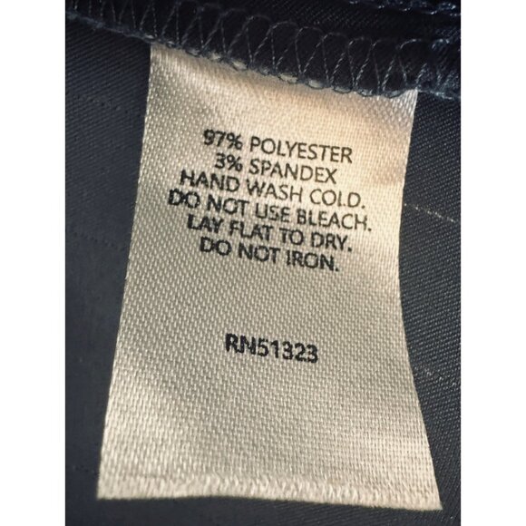 Halogen Medium Womens V-Neck Cap Sleeve Top Blue Pinstripe Polyester/Spandex - Picture 11 of 12